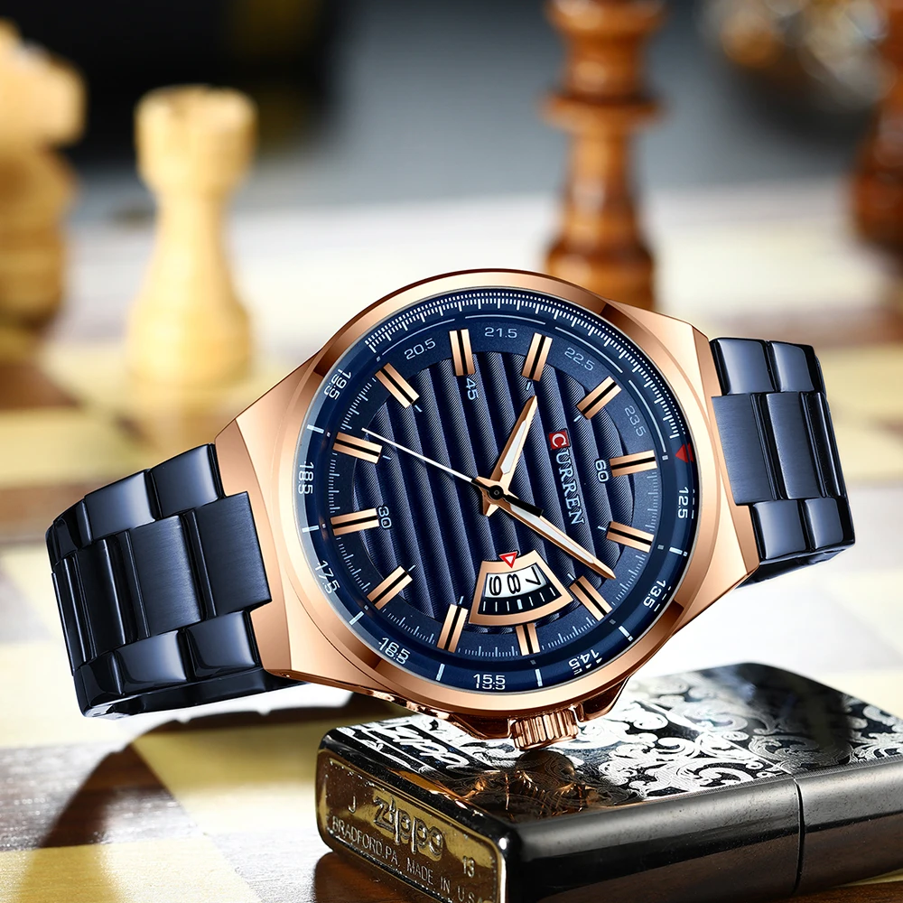 

Man Brand Luxury Watch Gold White Top Brand CURREN Watches Stainless Steel Quartz Wristwatch Auto Date Clock Male Relogio
