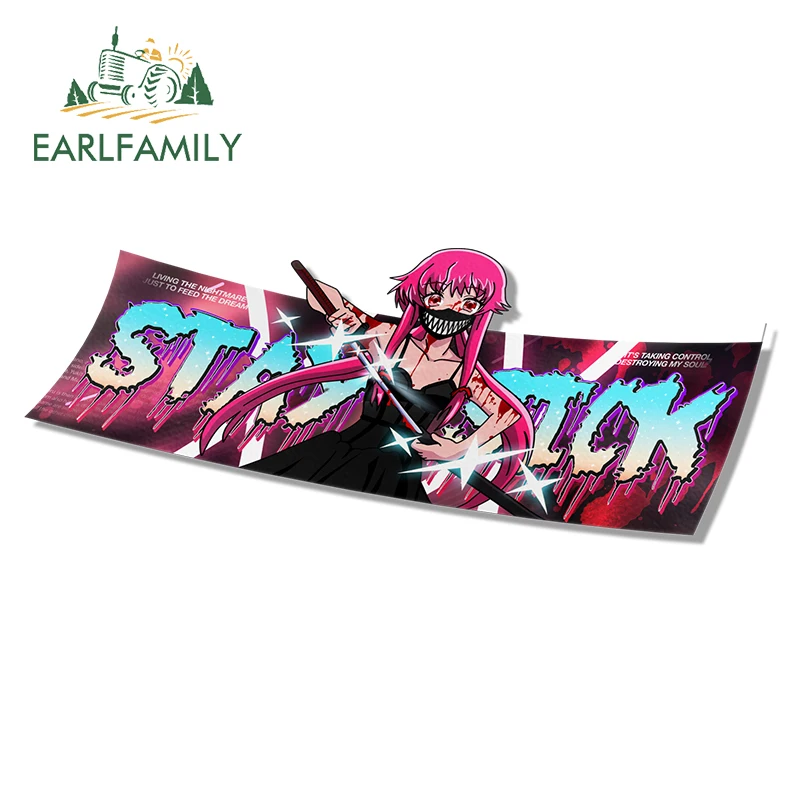 

EARLFAMILY 13 см x 5,2 см для будущего дневника Gasai Yunog автомобильные наклейки Солнцезащитная Наклейка Виниловые наклейки на доску для серфинга укра...