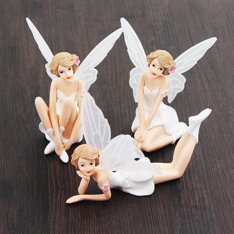 3pcs/Set 10-15cm Princess Tinkerbell White Beauty Flower Faery Elves Angel PVC Action Figure Model Toys Doll Kids Gift Brinqudos - купить по