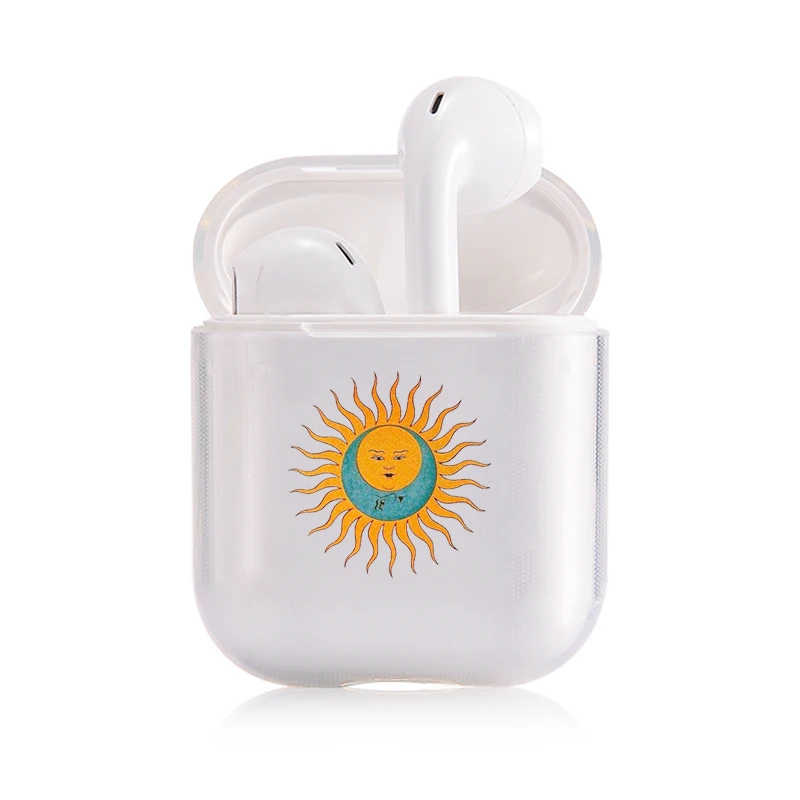 Прекрасный портативный чехол Airpods, беспроводное сердце, черная буква, зеленый круг, милый поп прозрачный защитный чехол для наушников