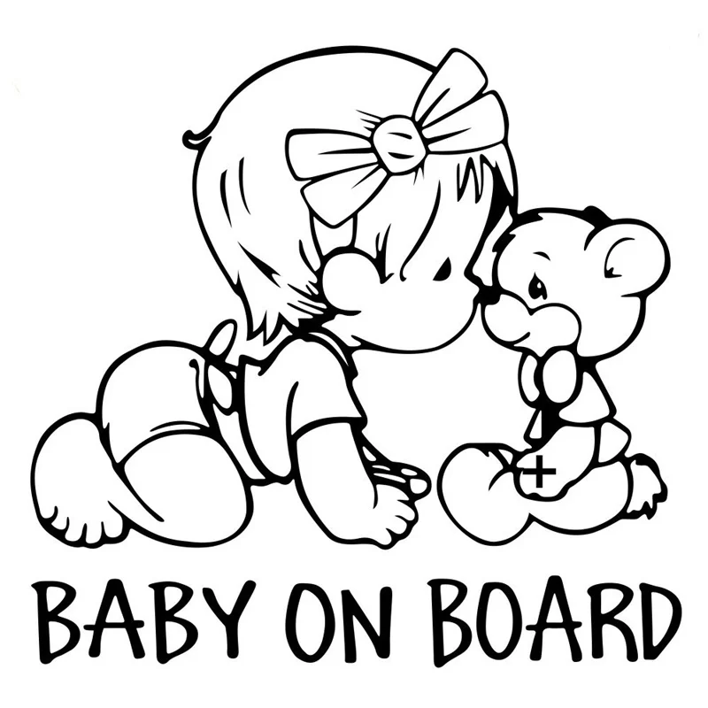 

Funny BABY ON BOARD Warning Sign Car Sticker Window Accessories Motorcycle Decorative Decal PVC 15cm X 14cm