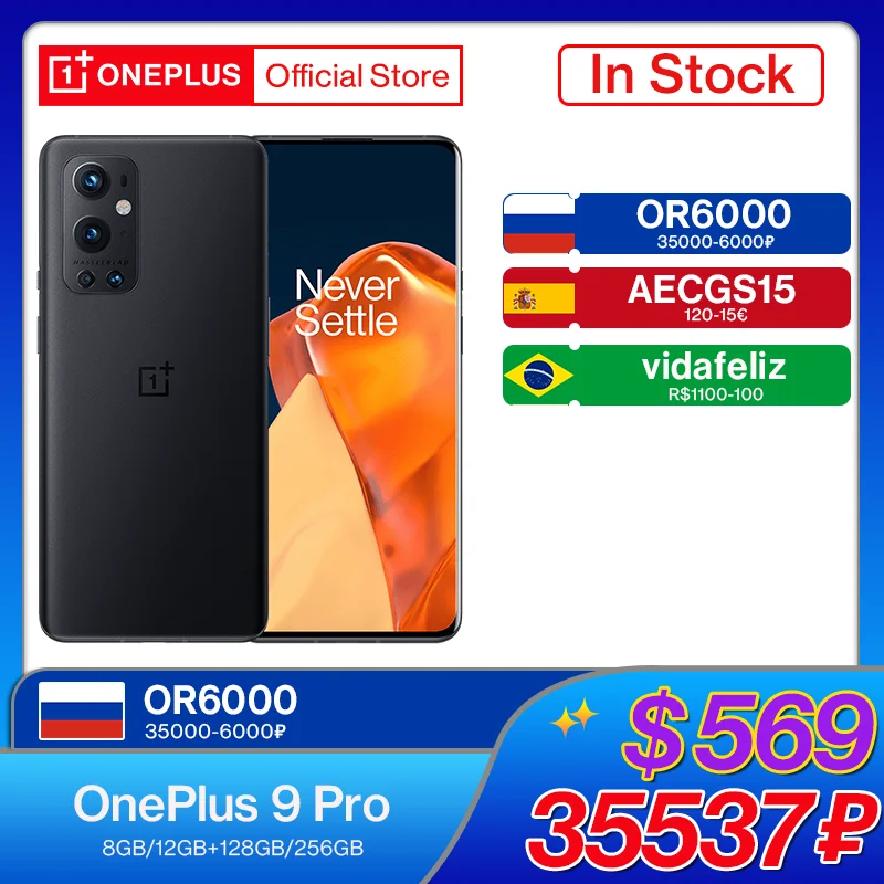 OnePlus 9 Pro 5G Tel&eacute;fono inteligente 8GB 128GB Snapdragon 888 Pantalla fluida 2.0 de 120Hz Hasselblad 50MP Ultra-Wide OnePlus Official Store, c&oacute;digo:EOSSES58(&euro;290-58) EDSSES18(&euro;120-18)-0