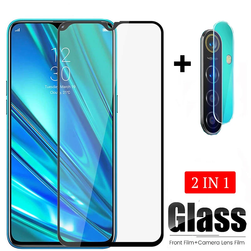 2 в 1 для oppo Realme 5 pro стеклянная пленка объектива камеры полное покрытие Защита