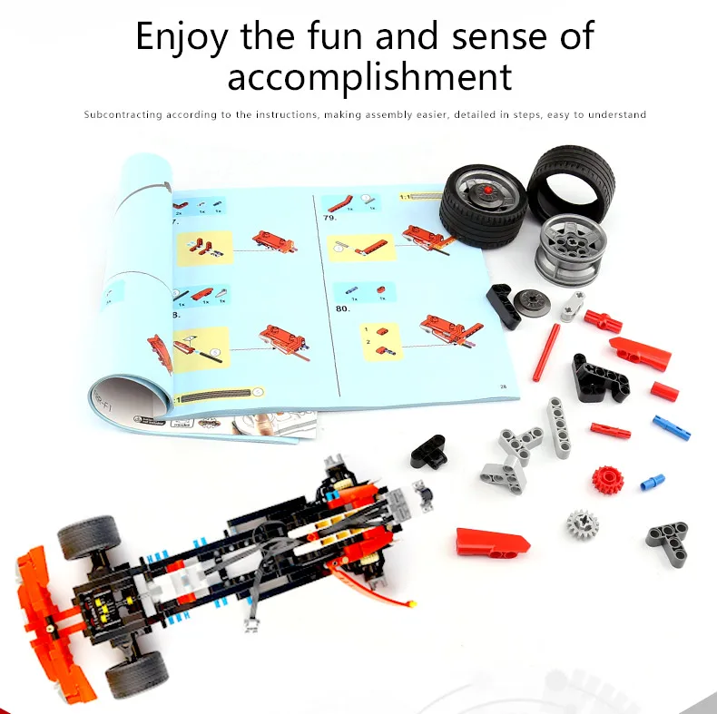 Yeshin MOC мотор Функция автомобилей моторная техника автомобиль F1 формула гоночный скоростной автомобиль строительные блоки кирпичи сборка автомобиля Модель детские игрушки