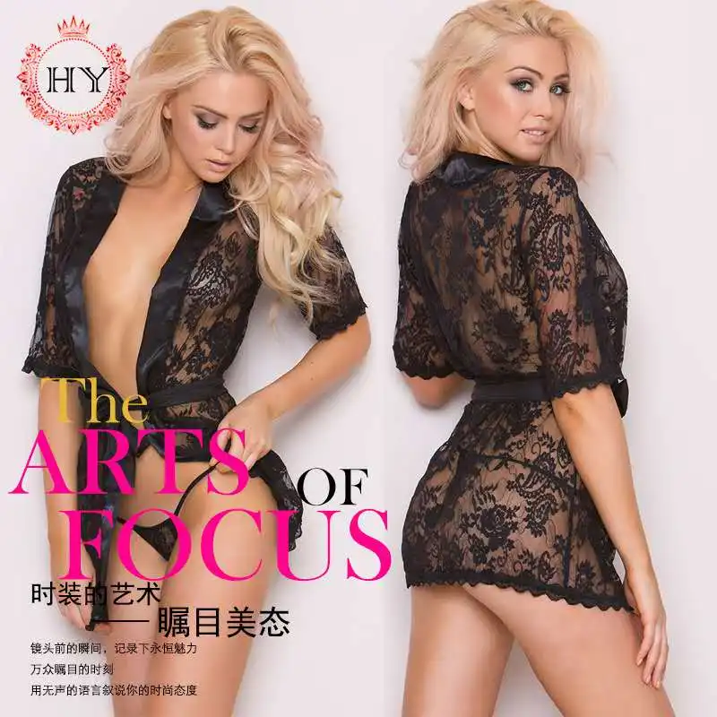 Сексуальное белье халат ночная рубашка домашняя одежда Сексуальная кружевная