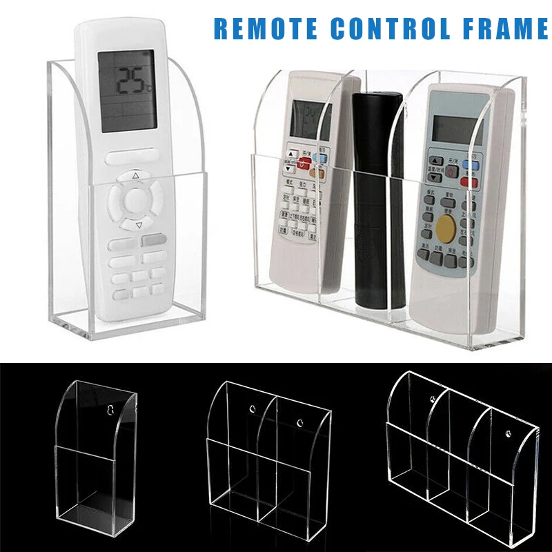 

Acrylic TV Air Conditioner Remote Control Holder 1-3 Case Wall Mount Storage Box for Home Free Home Storage & Organization