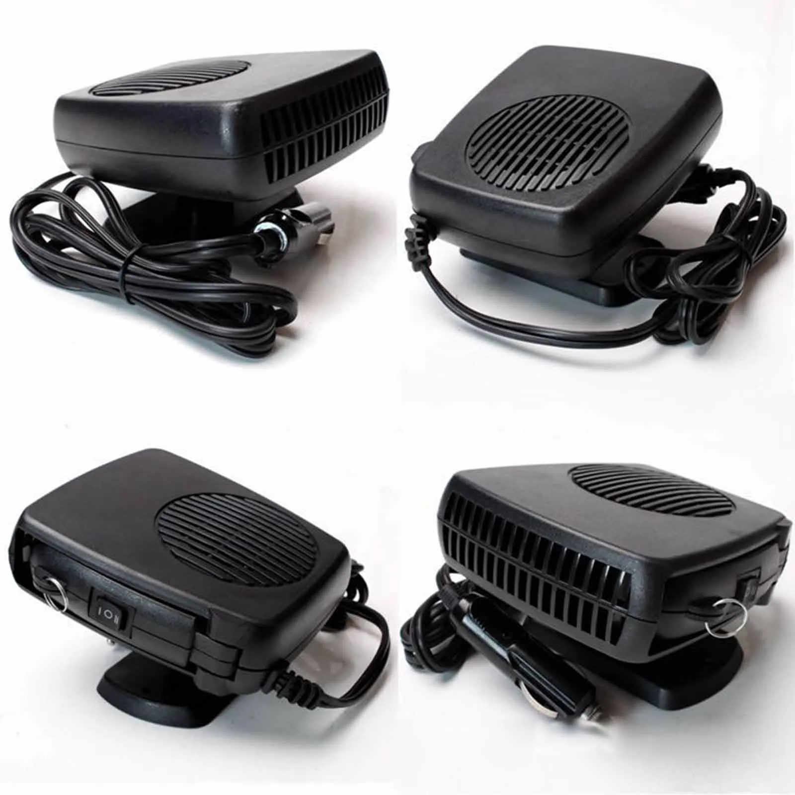 

New Portable Car Heater Multi-Purpose Car Heater Fan Heating Cooling Windshield Defroster 12V 200W Demister_Black