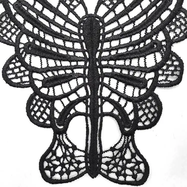 Хит продаж черный белый золотой хлопок с цветочной вышивкой кружевной воротник