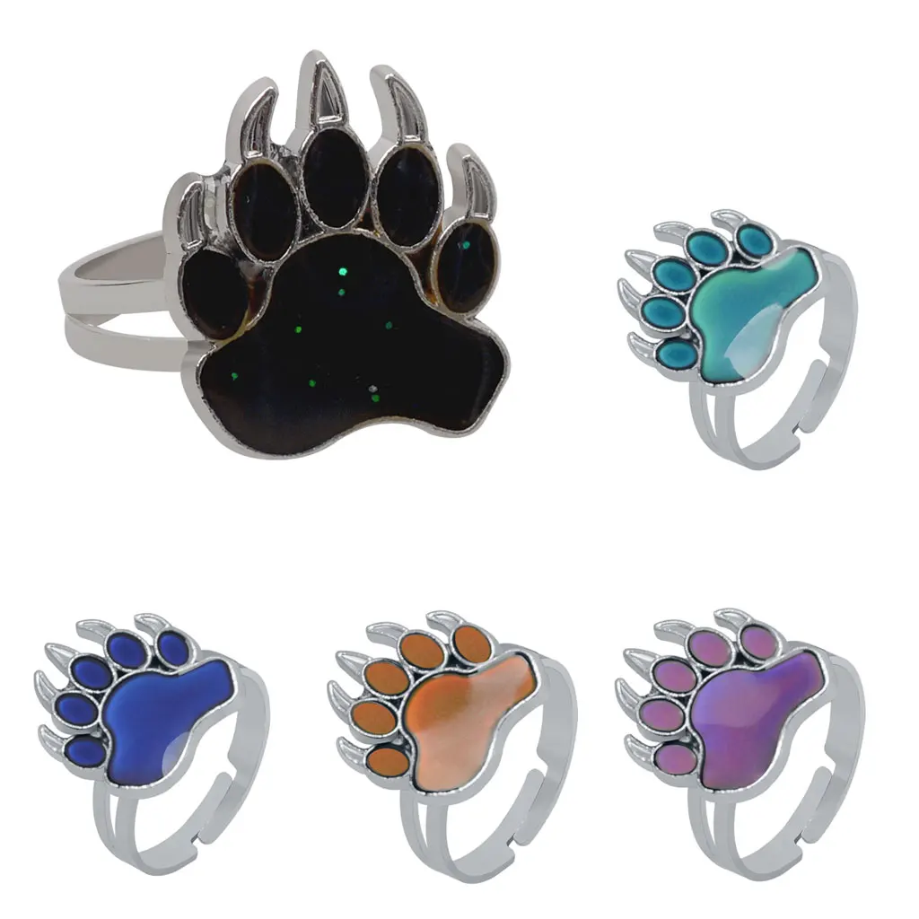 1 шт. цветные кольца с медвежьими лапами для изменения настроения температурные