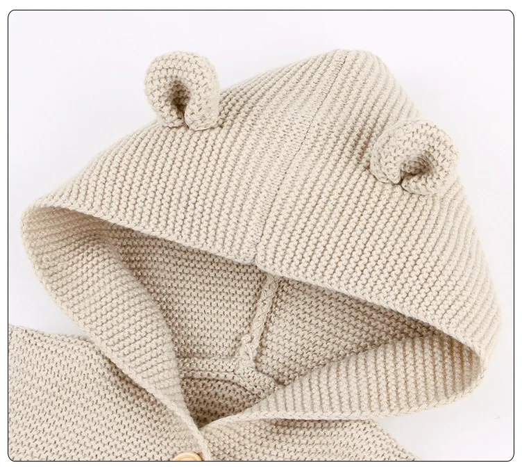 

Rlyaeiz Spring Autumn Casual Baby Girls Sweater Knitwear Single-breasted Hooded Solid Girls Knitted Cardigan Baby Girl Clothes