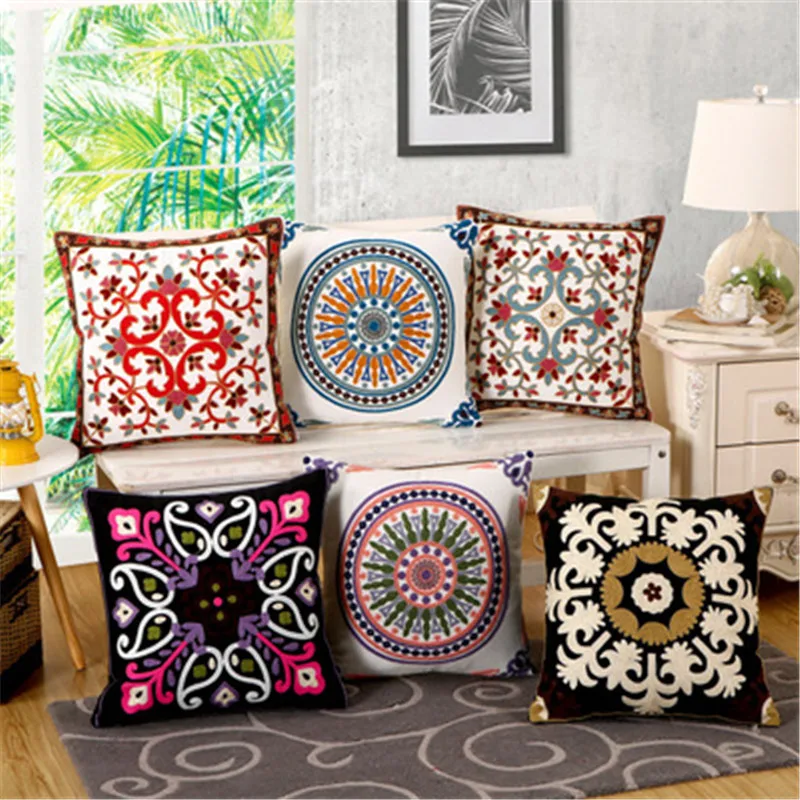 Богемный чехол для подушек декоративные коричневые льняные подушки удобный