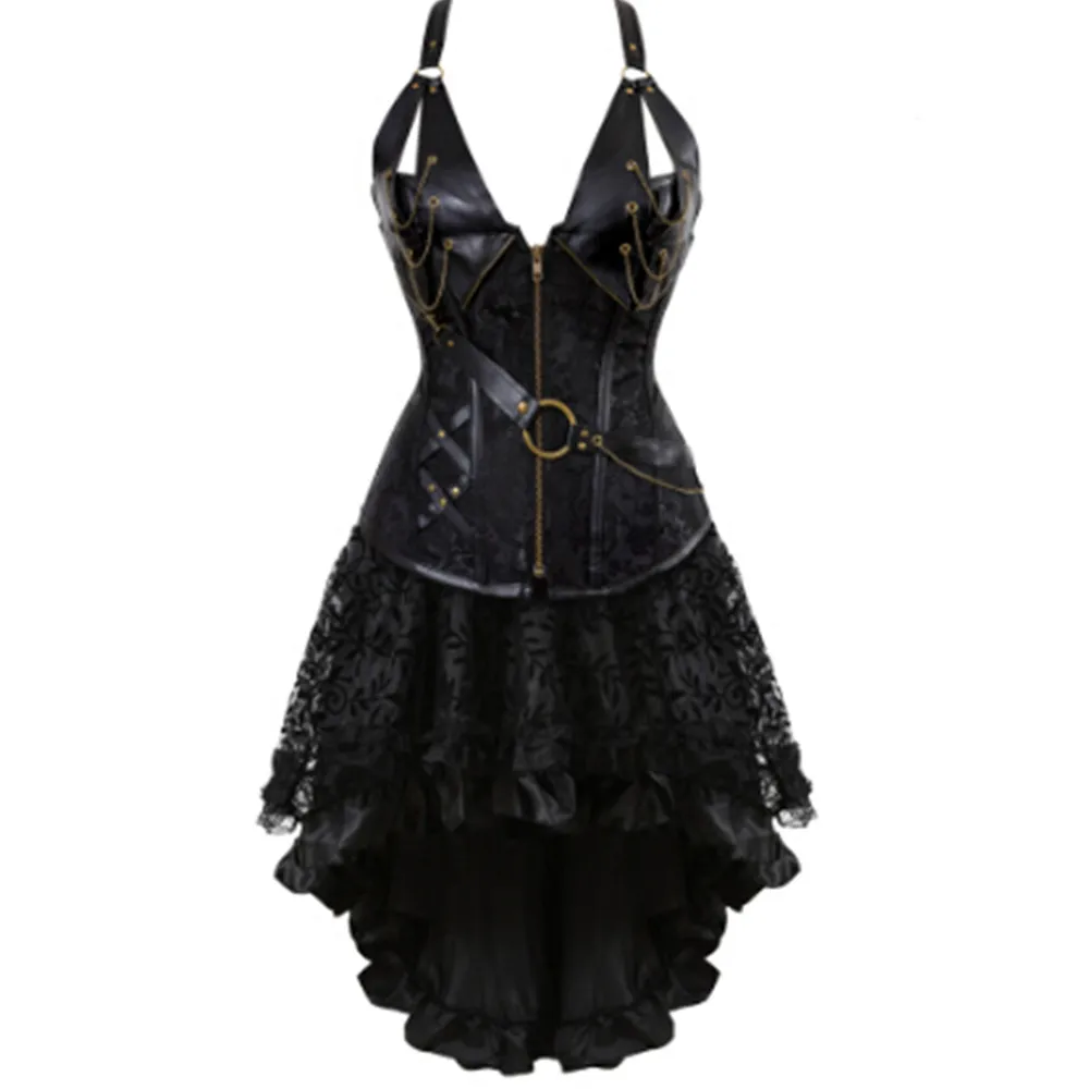 

Винтаж корсет в стиле стимпанк платье Готический корсет Overbust платье приталенное Бюстье Топ корсетное платье в стиле бурлеск корсет бюстье