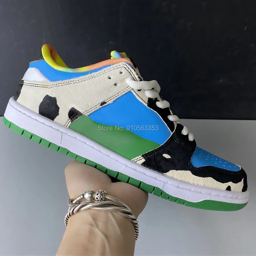 2020 newest ice cream Dunks low BEN JERRY CHUNKY DUNKY Black white cow horsehair vamp fashion RUNNING Shoes | Спорт и развлечения