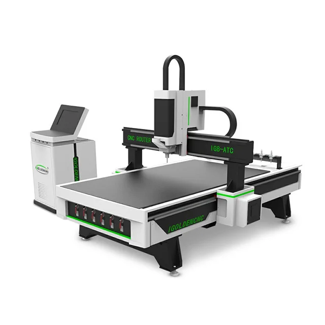 IGoldencnc ATC 1325 фрезерный станок с ЧПУ деревообрабатывающий шкаф резьба по дереву машина+ Вакуумный стол