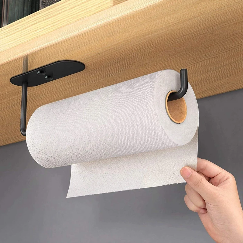 

Paper Towel Holder - Self Adhesive or Drilling, Under Cabinet Paper Towel Holder, for Kitchen, Cabinets, Bathroom, Wall