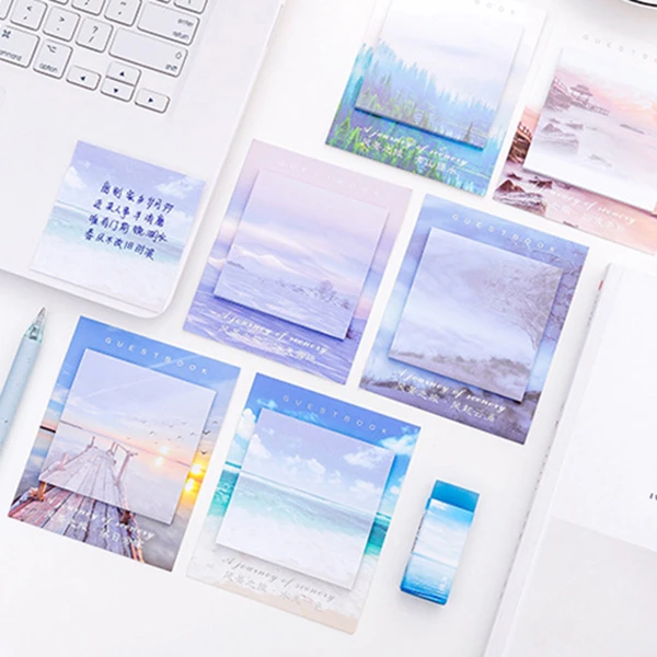 Пейзаж шаблон Sticky Notes Post стикер Скрапбукинг дневник планировщик блокноты офисные