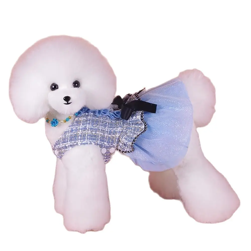 

Милая юбка для питомца, кружевные элементы, милое платье для щенка, поглощающая пот одежда для питомца