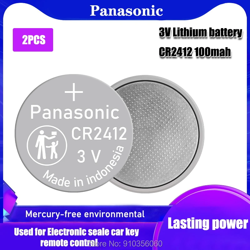 2 шт./лот Panasonic CR2412 3 в литиевые монетные часы брелки батарейные элементы для часов