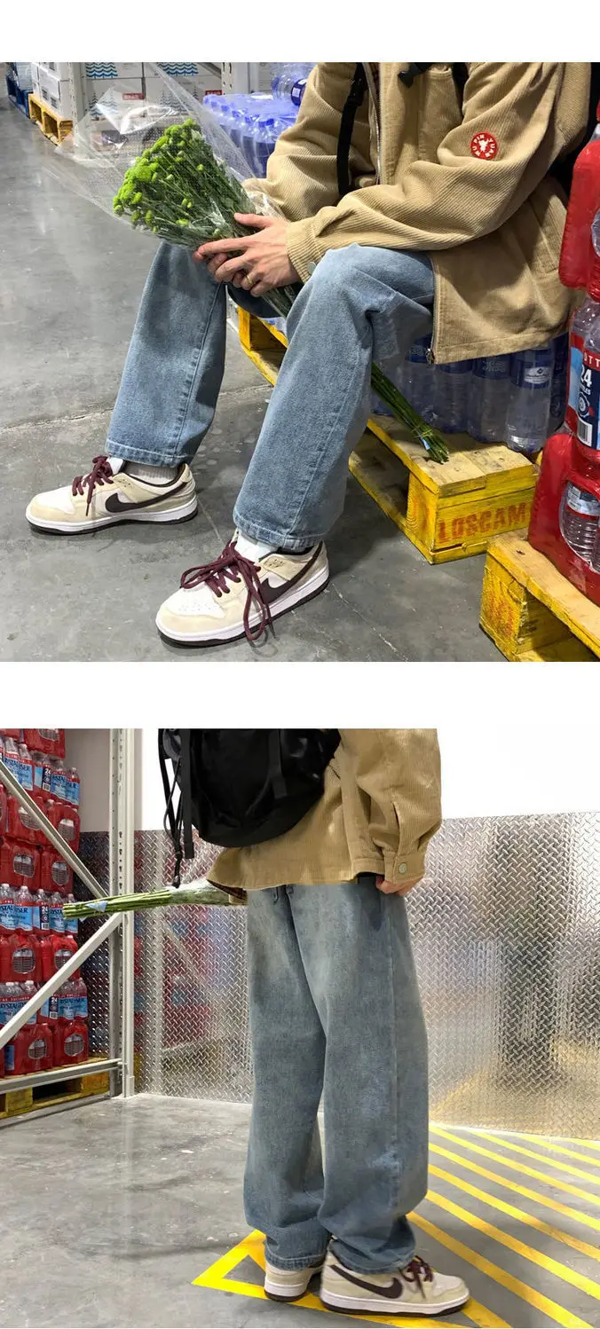

New Japan Hip Hop Men Streetwear Blue Jeans 2021 Women Black Jeans Korean Fashions Harem Pants Male Denim Pants OverSize
