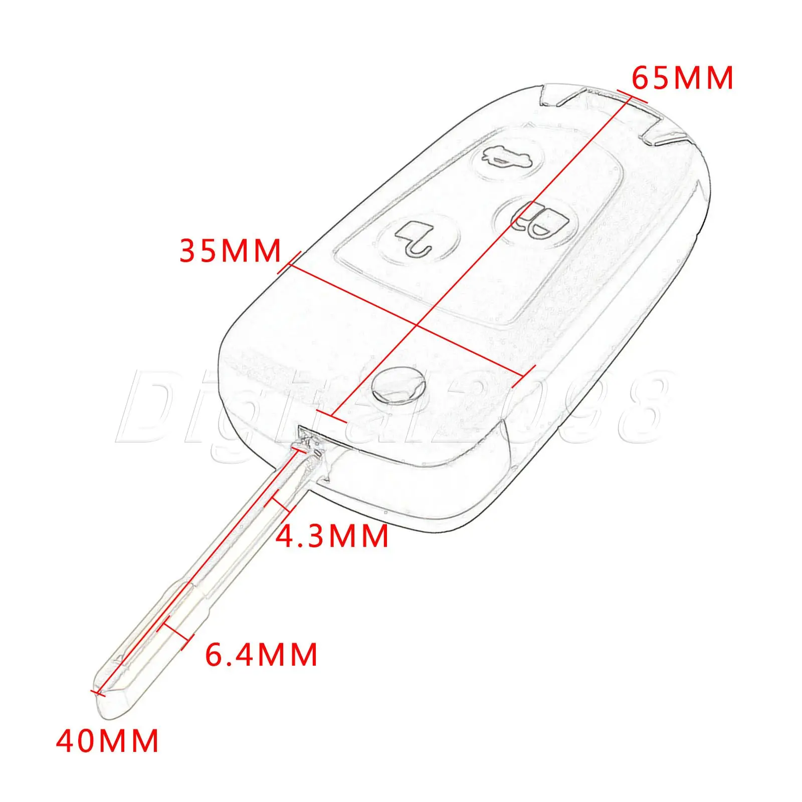 Складной чехол-книжка Yetaha 2017 с дистанционным управлением 3 кнопки для Ford Mondeo Fiesta