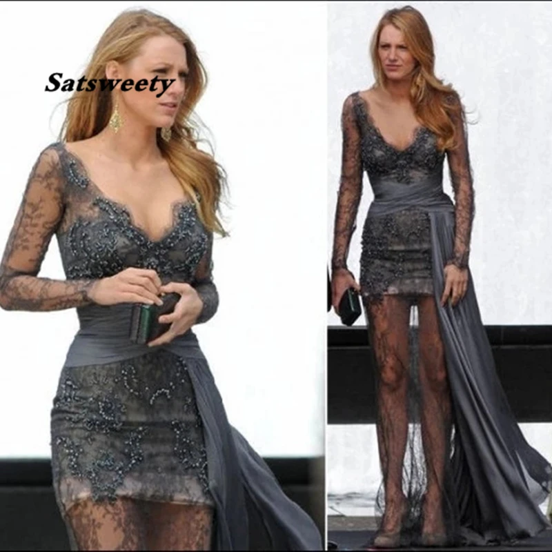 Женское вечернее платье знаменитости с красным ковром кружевами 2019|gossip girl formal