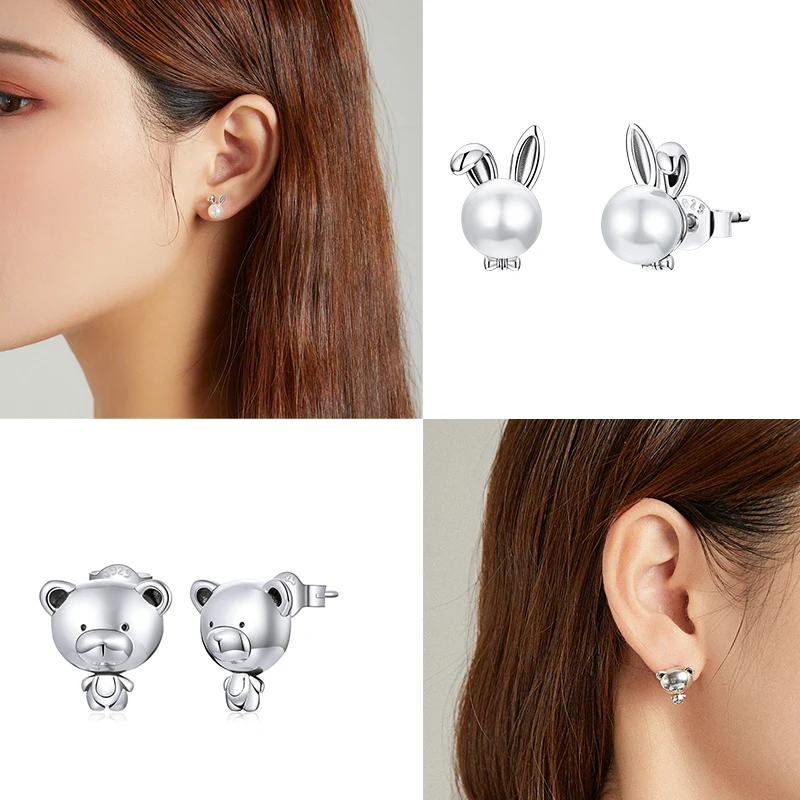 100% 925 пробы серебряные серьги с культивированным жемчугом серьги-гвоздики для