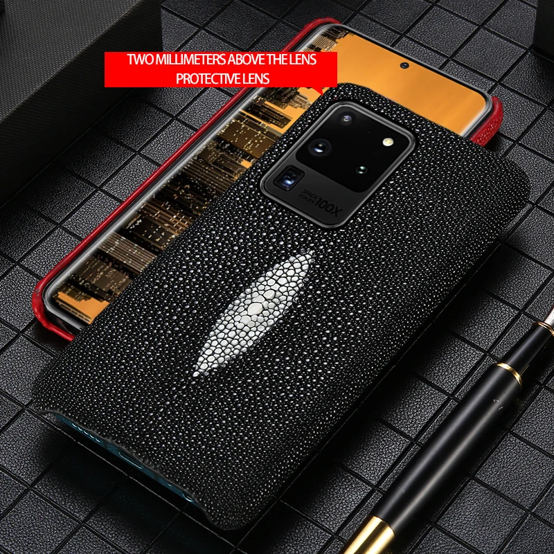

LANGSIDI stingray Leather case For Samsung s20 ultra plus A51 a30 a71 s10 lite cover For Galaxy Note 10 plus lite a7 a8 2018