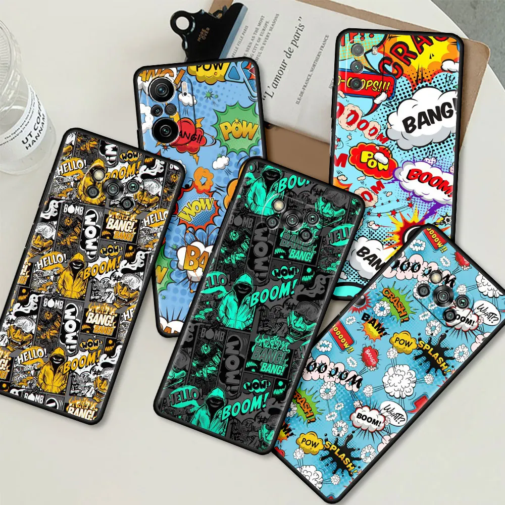 

Tpu Phone Case for Xiaomi Mi Poco X3 NFC M3 Pocophone F1 F3 GT Redmi K40 Pro For Mi 10T Pro Soft Cover Boom Bang Bam