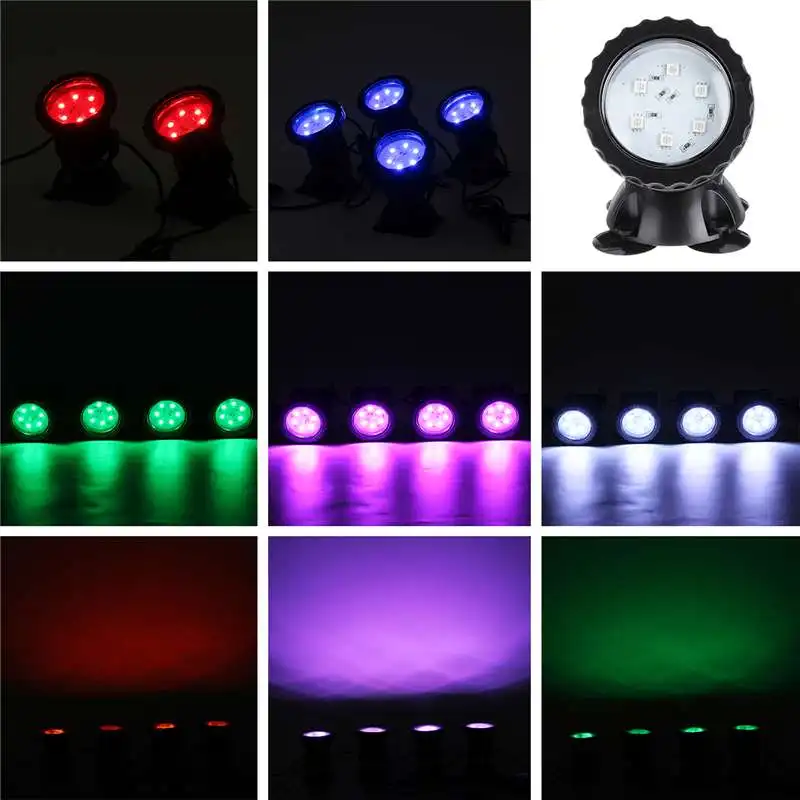 Горячая 1 комплект 4 света Водонепроницаемый 24 RGB светодиодный подводный источник света 16 цветов 4 режима для бассейна фонтаны пруд водный сад