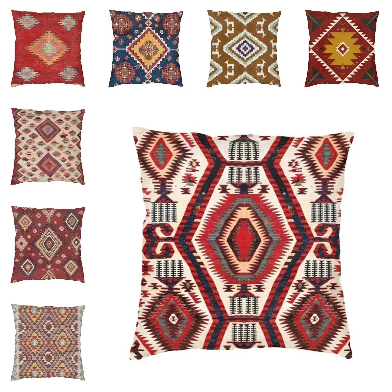 Bohemian Antique Turkish Kilim Throw Pillow Case Home Decor Persian Tribal Ethnic Carpet Luxury Cushion Cover Sofa Pillowcover