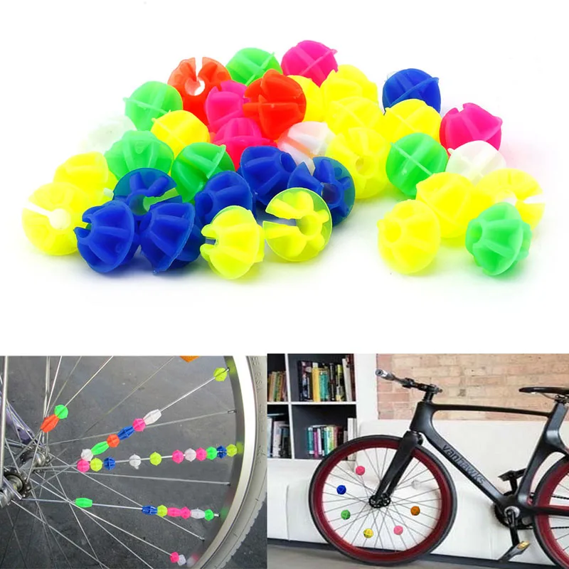 

36Pcs Plastic Multi-color Bike Cycle Wheel Spoke Beads Children Bicycle Decors T8NC