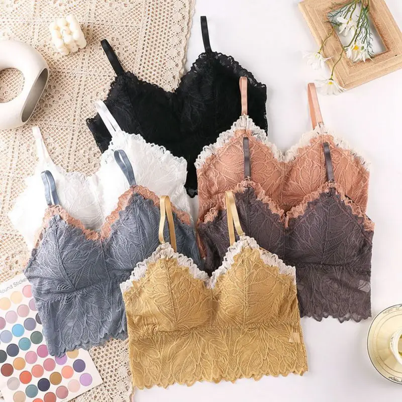 

Wireless Push Up Bra Body Shaping Sexy Flower Lace Bra Top Beauty Back Wrapped Chest Full Cup Seamless Underwear Lingerie