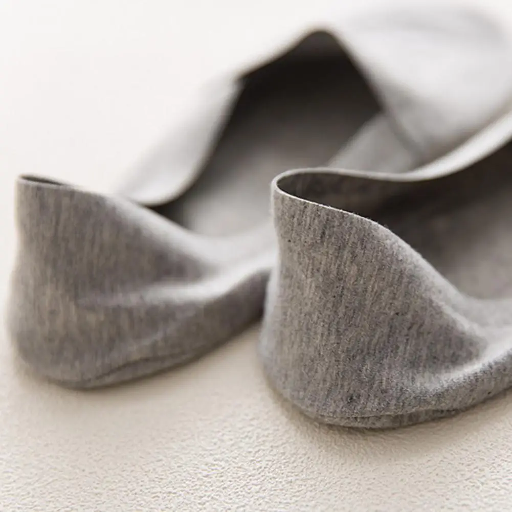 

MISSKY Men Socks Solid Color No Show Boat-type Socks Breathable Non Slip Sweat-absorb Cotton Sock
