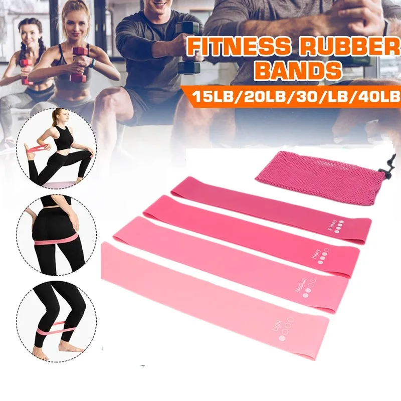 4 шт эластичный ремень для йоги Фитнес Эспандеры лента ремешок Браслеты жгуты