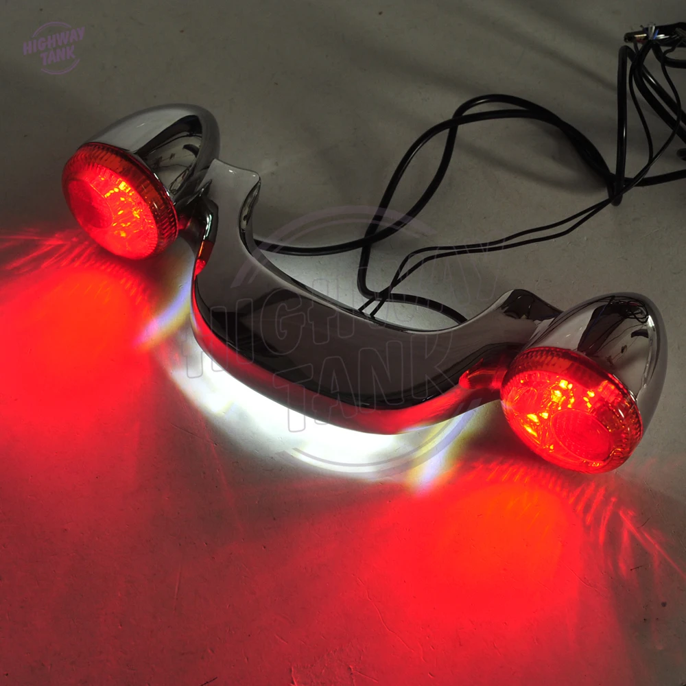 Хром мотоцикл светодиодный стоп сигнал светильник сигнала поворота Хвост бар