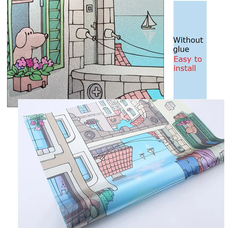 Наклейка на стекло водостойкая Электростатическая для зоомагазина ванной