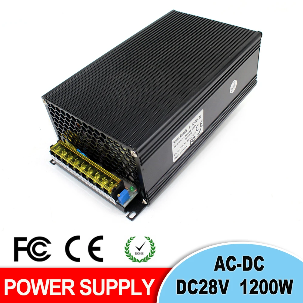 Высокий ватт один выход выключатель питания dc28V 42.9A 1200 Вт трансформаторы драйвера
