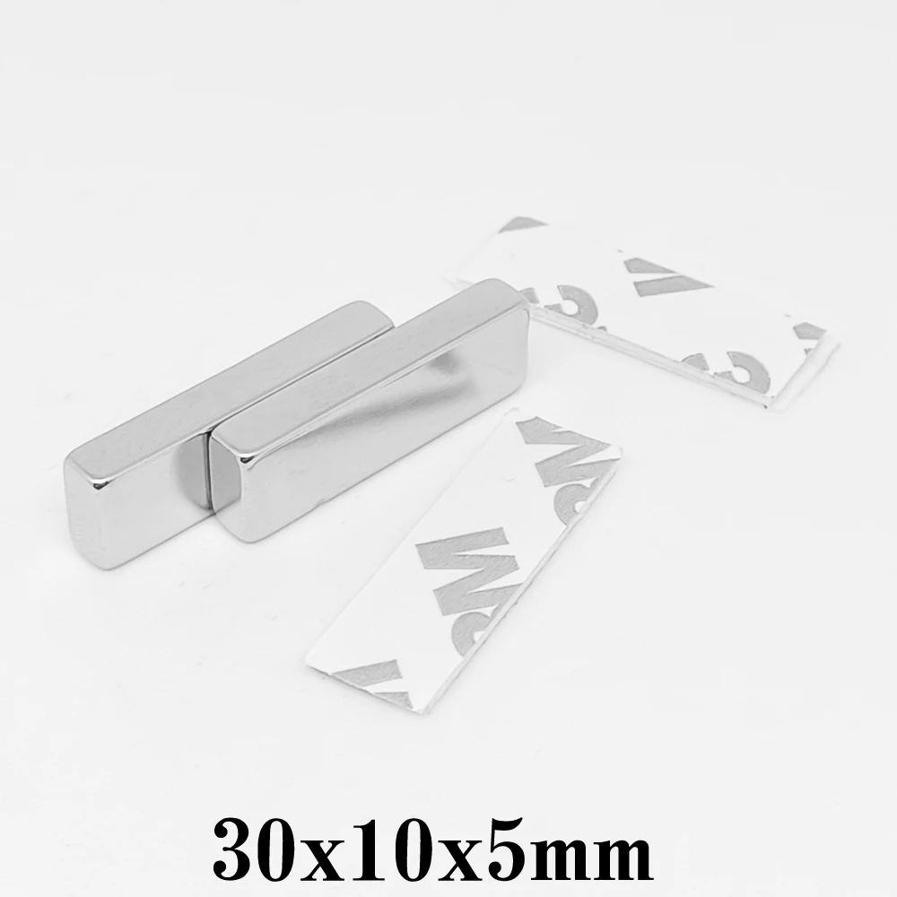 2/5/10/15/20/30PCS 30x10x5mm Block Super Strong Magnets 30x10x5 Rare Earth Neodymium Magnet Two Side With 3M Tape 30*10*5 | Обустройство