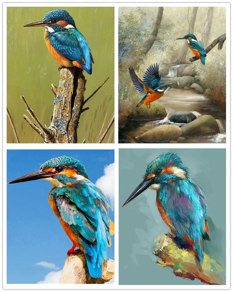 Полноразмерная/круглая 5D алмазная живопись, цветная Алмазная вышивка Kingfisher, вышивка крестиком, 3D Мозаика, украшение для дома, подарок