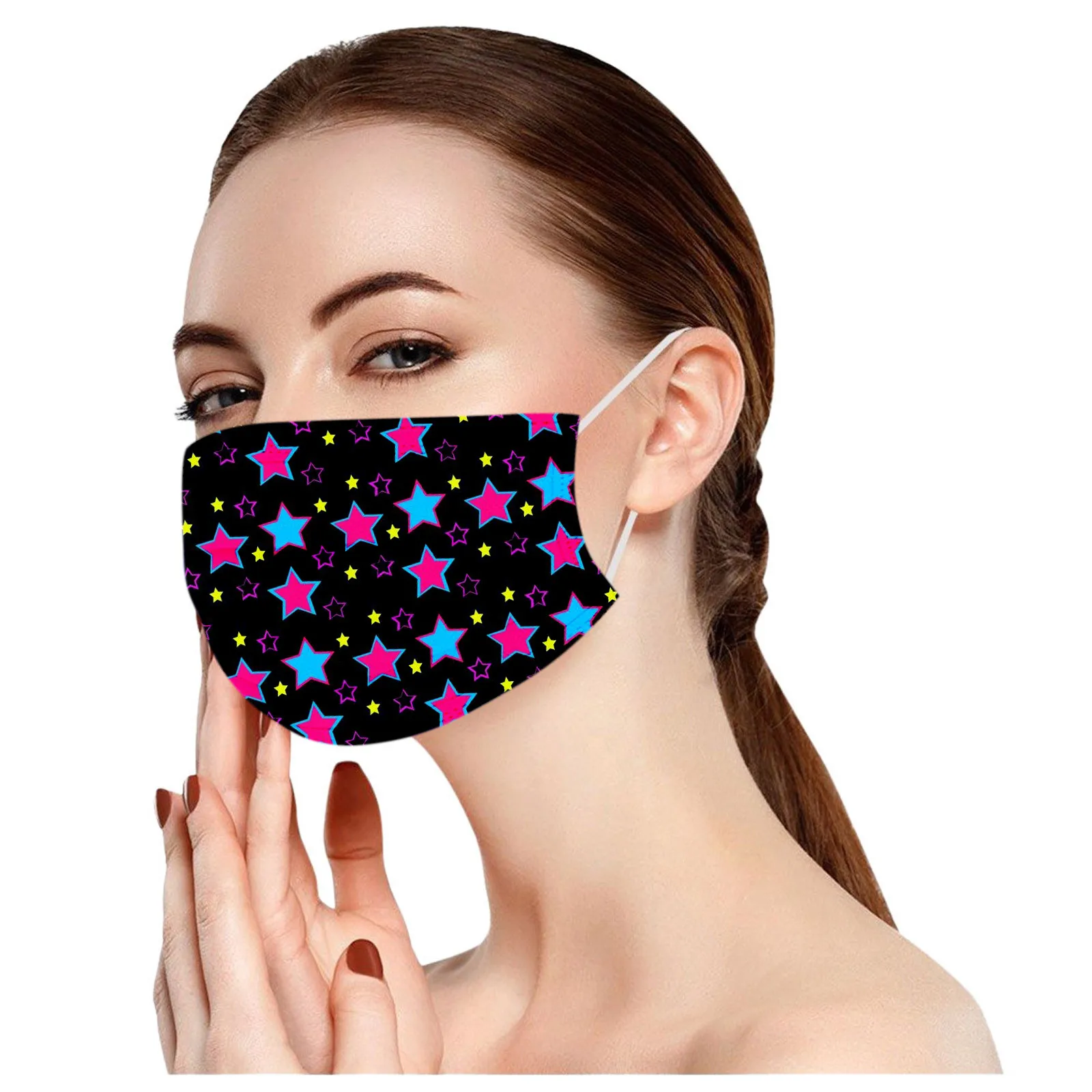 

Adult Disposable Star Print Mouth Caps 3 Layers Adult Comfortable Mouth Caps Dustproof Mouth Masks Mascarillas Mondmasker d5