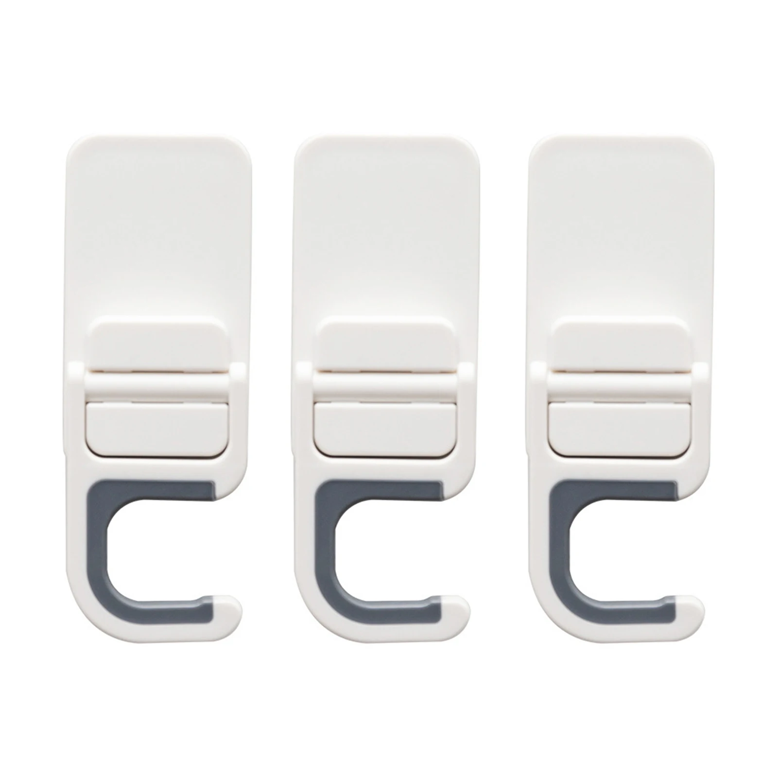 

3pcs Tool Organiser Self Adhesive Bathroom Accessory Wall Mount Anti Drop Universal With Hook Sturdy Mop Holder C Type ABS