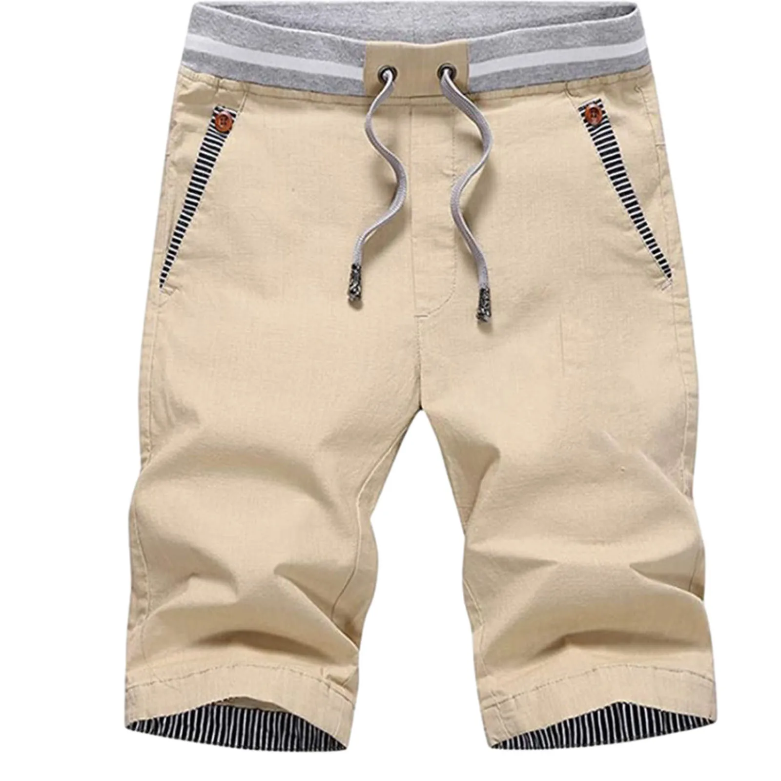 

Short Masculino Mens Shorts Casual Comfortable Workout Drawstring Elastic Waist Pockets Pants Men Clothing Шорты Мужские Летние