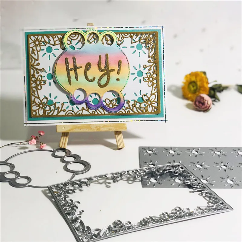 YaMinSanNiO штампы с рамкой подсолнуха металлические режущие трафарет для