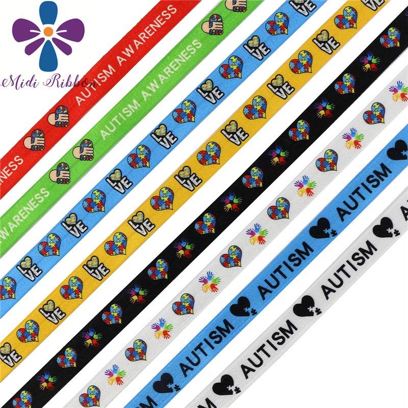 5/8 &quot16 мм мультяшный олень Кот Санта Клаус напечатанный на резинке лента Радуга