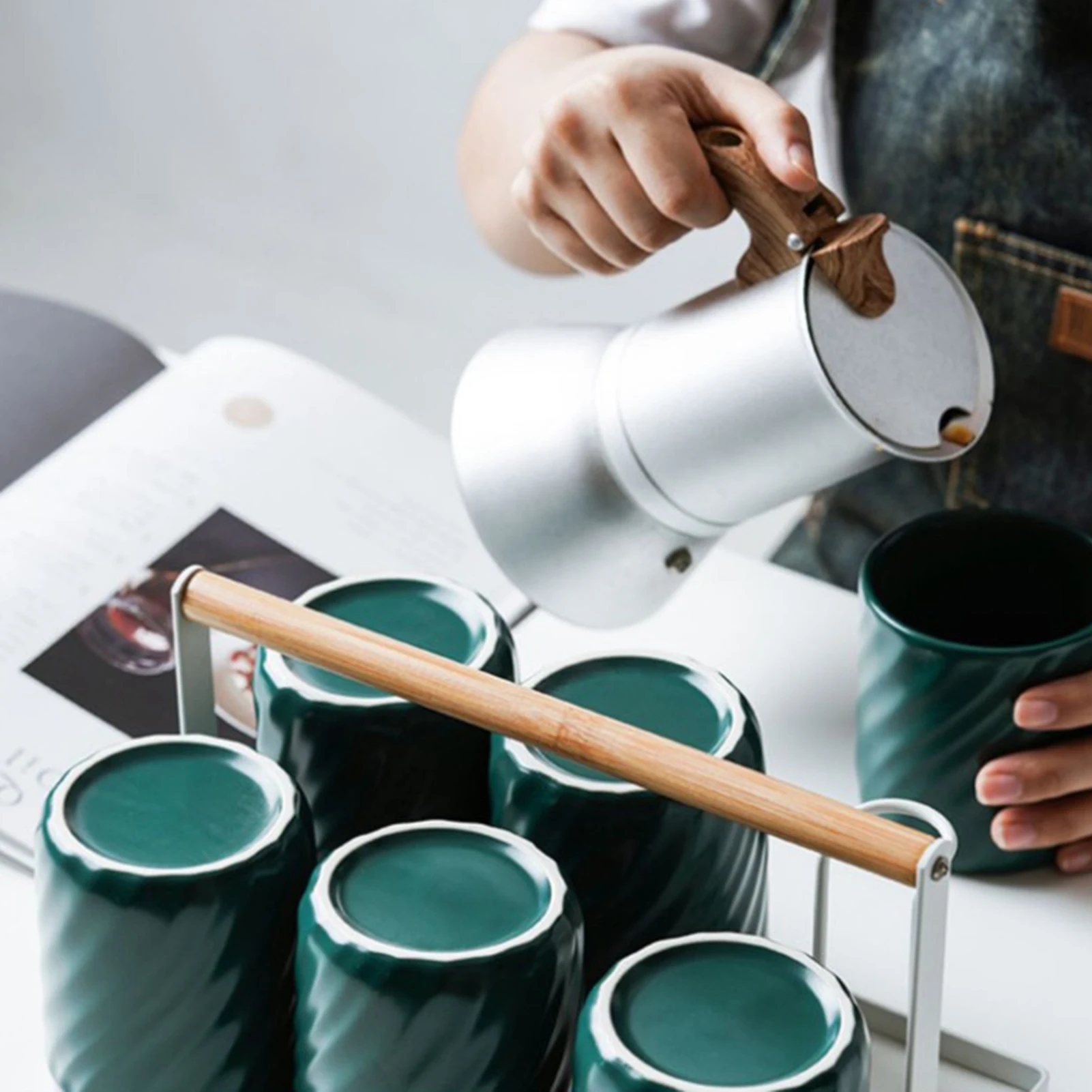 

Household coffee pot espresso coffee pot handle household coffee machine aluminum household espresso pot