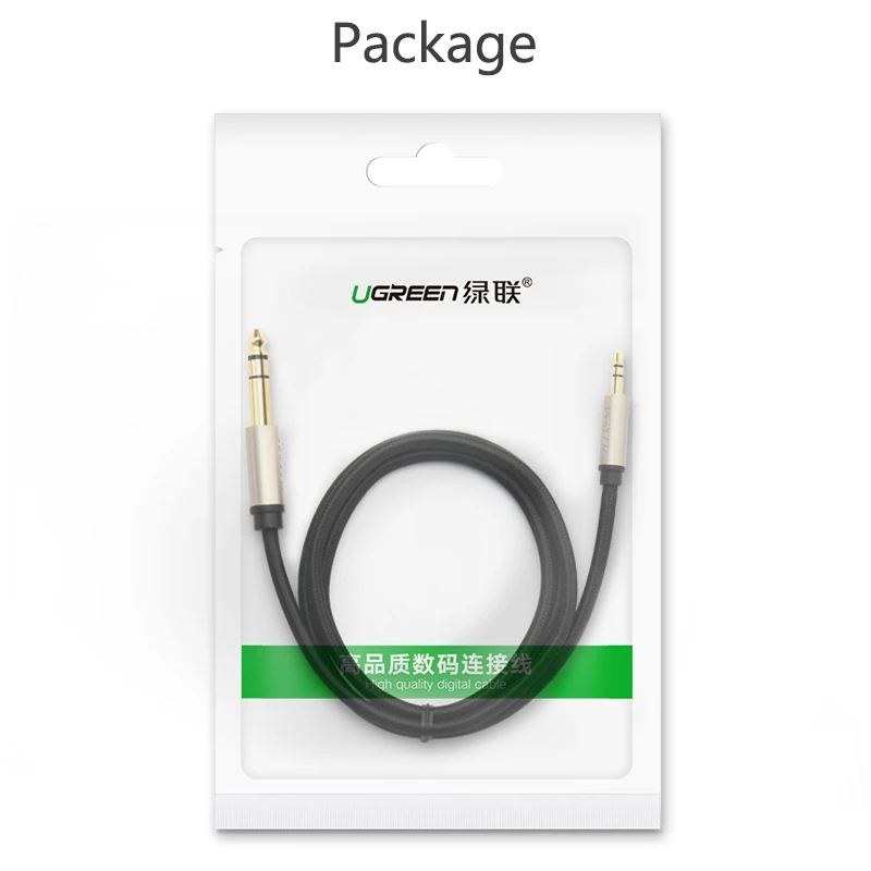 Aux кабель Ugreen с 3 5 мм на 6 35 адаптер для усилителя смесителя CD плеера динамика