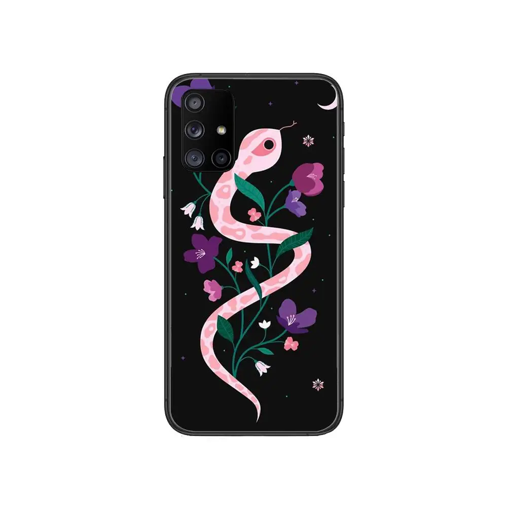 

Art hand snake flower snake painting Phone Case Hull For Samsung Galaxy A 50 51 20 71 70 40 30 10 80 E 5G S Black Shell Art Cel