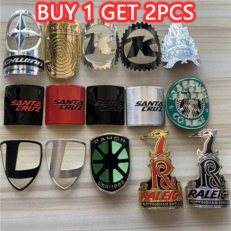 

2 Pieces Bike Head Badge Aluminum Decals Stickers For MTB BMX Folding Bicycle Front Frame Cycling bike Accessories emblem