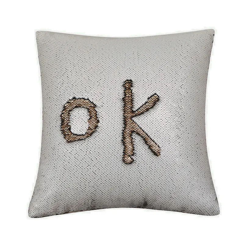 American Style Letter Cushion Cover Two-Color Magic Sequin Throw Pillow Home Decoration Sofa Decor Decorative Pillowcase | Дом и сад