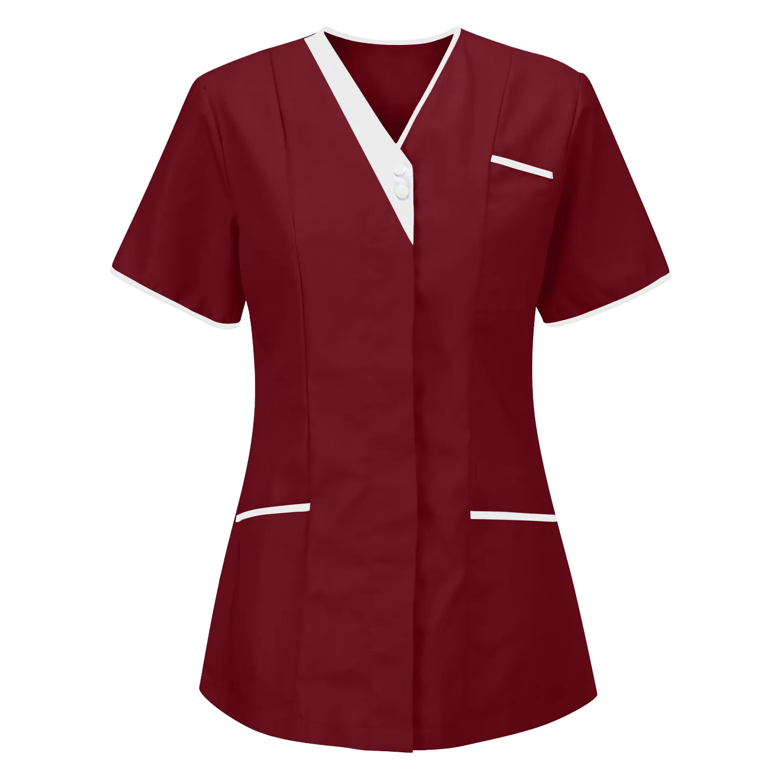 

Women's Short Sleeve V-neck Tshirt Tops Working Solid Color T-shirt Doctors Nurse Uniforms T Shirt Mujer
